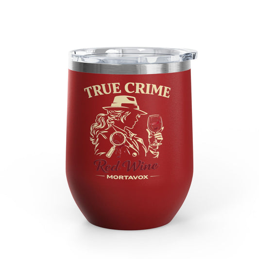 Mortavox True Crime & Red Wine Black Tumbler, 12oz
