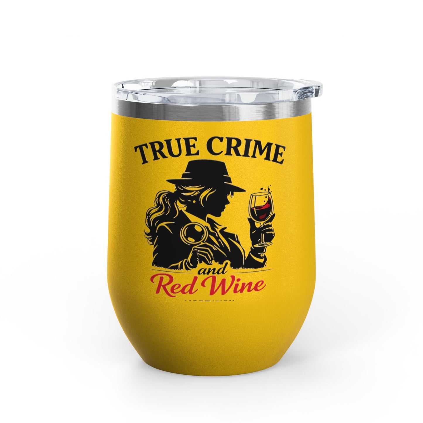 True Crime & Red Wine Mortavox Stainless Steel Wine Tumbler, 12 oz