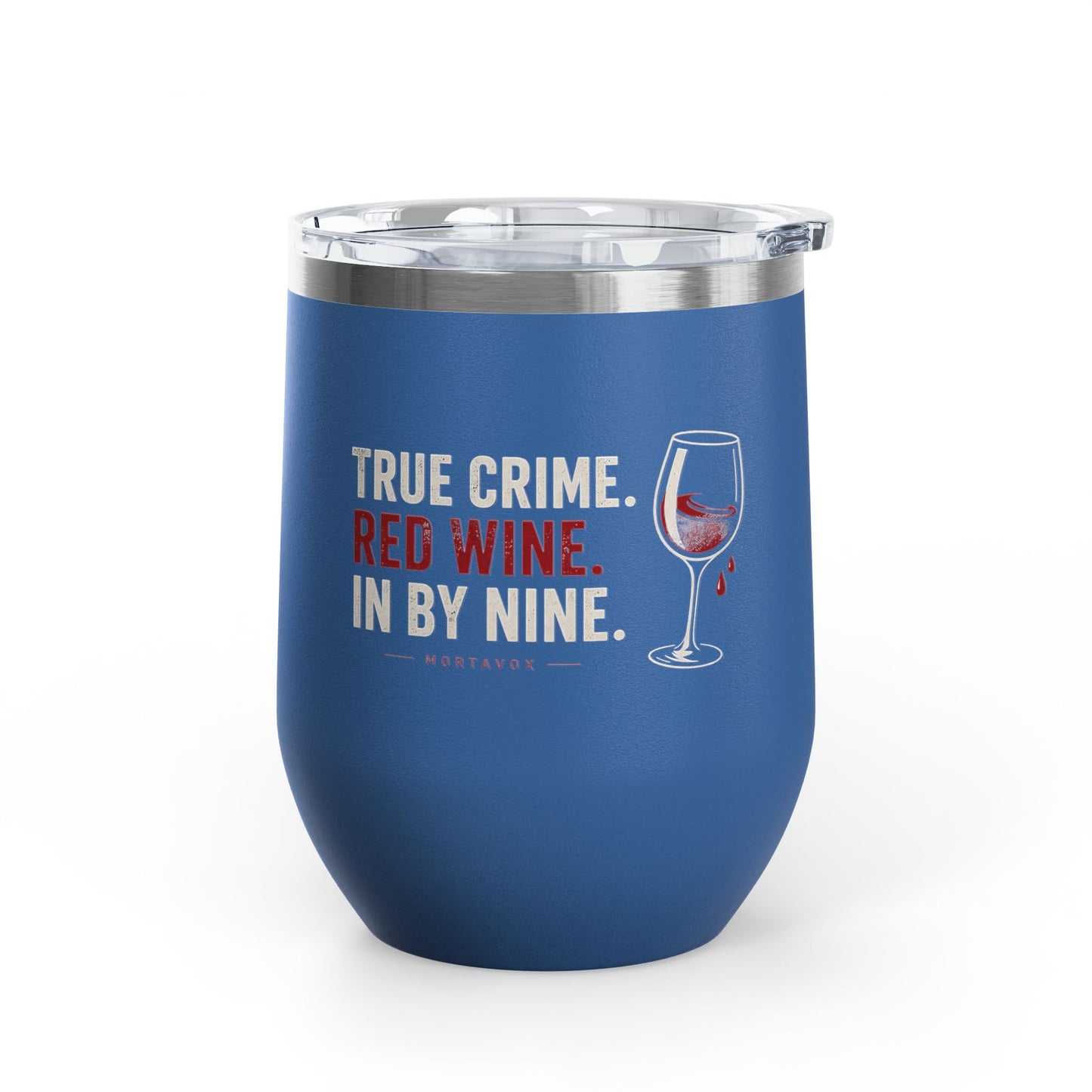True Crime, Red Wine, in Bed by Nine Wine Tumbler, 12oz