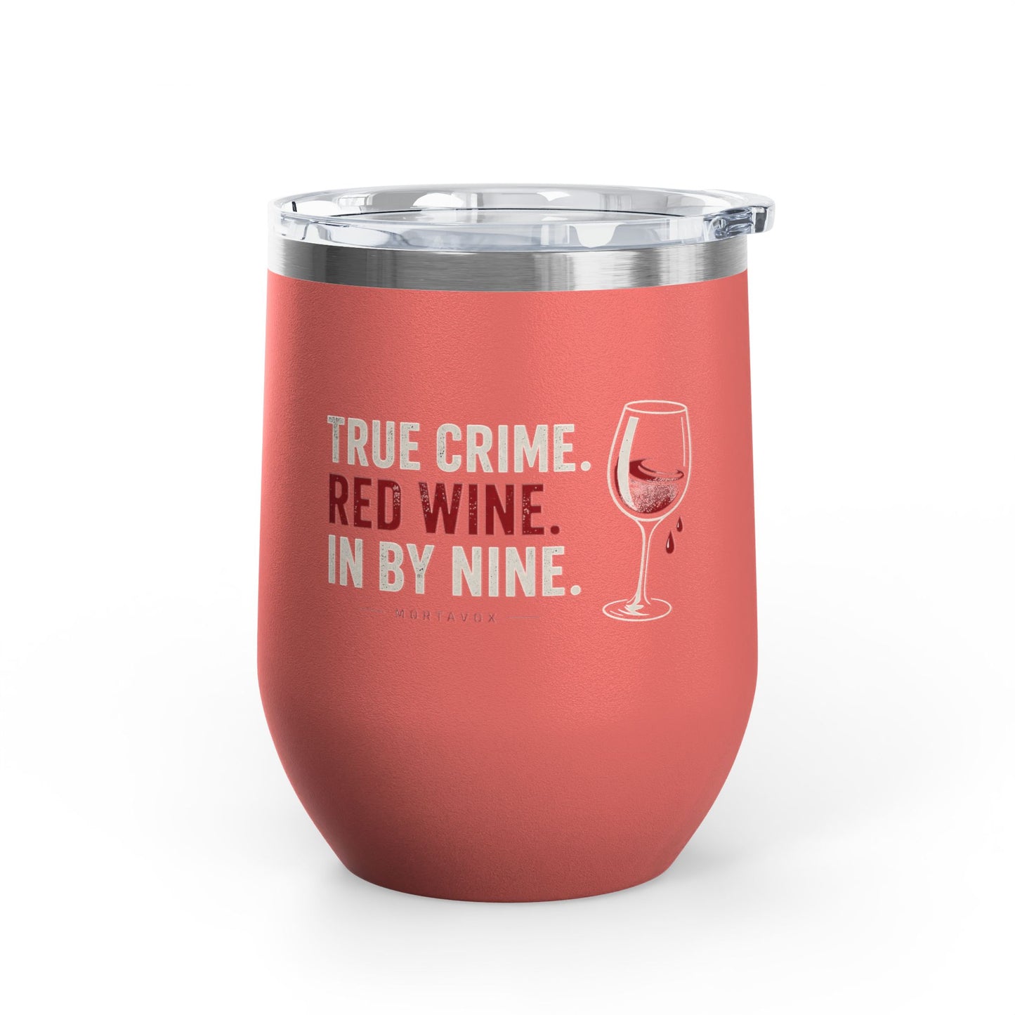 True Crime, Red Wine, in Bed by Nine Wine Tumbler, 12oz