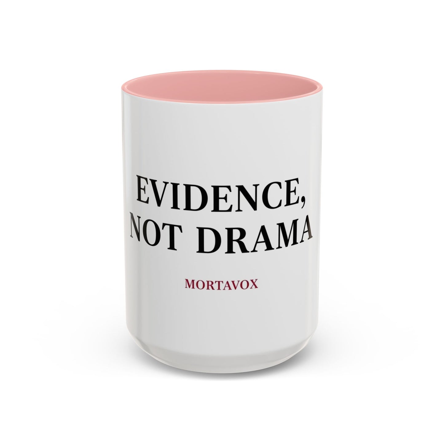 “Evidence, Not Drama” Two-Tone True Crime Mug – 12 oz