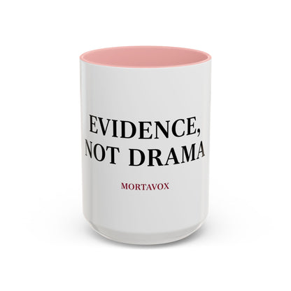 “Evidence, Not Drama” Two-Tone True Crime Mug – 12 oz