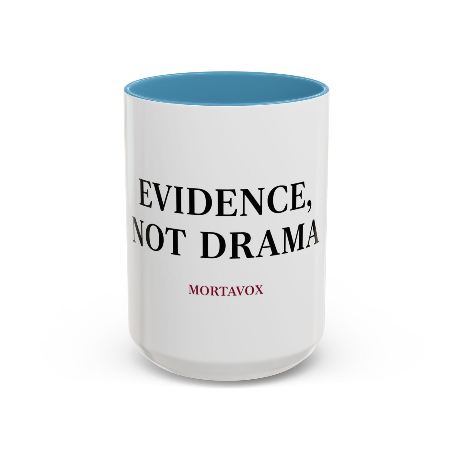 “Evidence, Not Drama” Two-Tone True Crime Mug – 12 oz