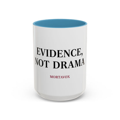 “Evidence, Not Drama” Two-Tone True Crime Mug – 12 oz