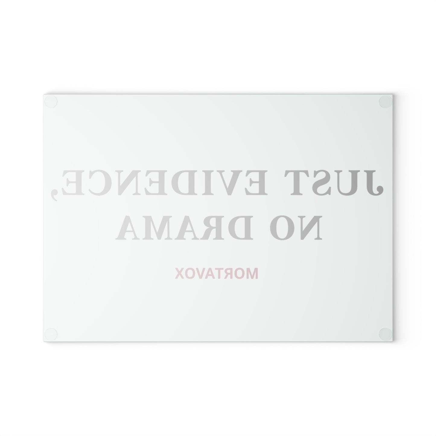 Just Evidence, No Drama Glass Cutting Board (True Crime Kitchen Decor)