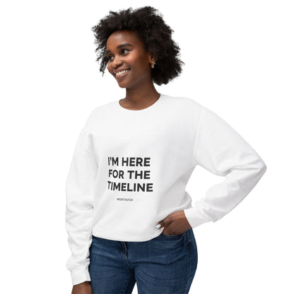 True Crime "I'm Here for the Timeline" Sweatshirt — MortaVox Crewneck