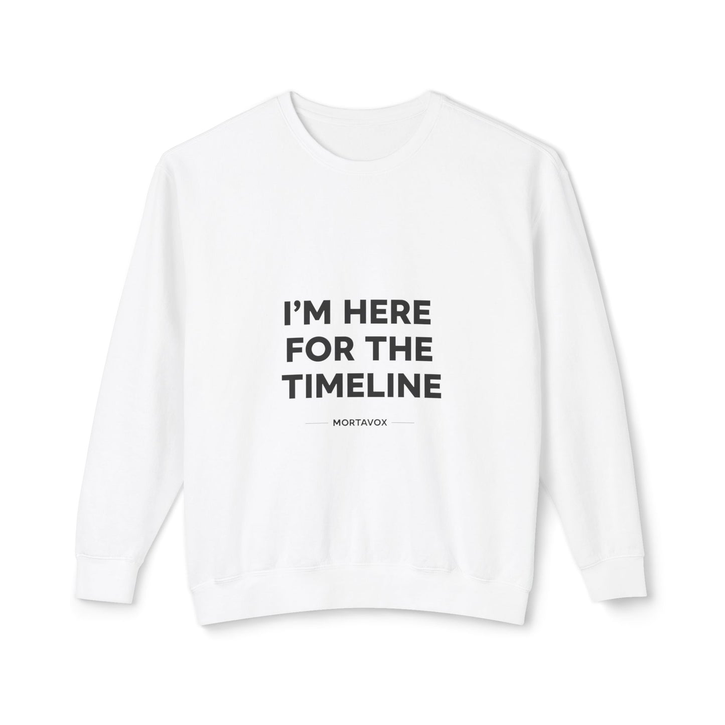 True Crime "I'm Here for the Timeline" Sweatshirt — MortaVox Crewneck