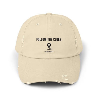 Follow the Clues – Distressed Cotton Hat (Mortavox)