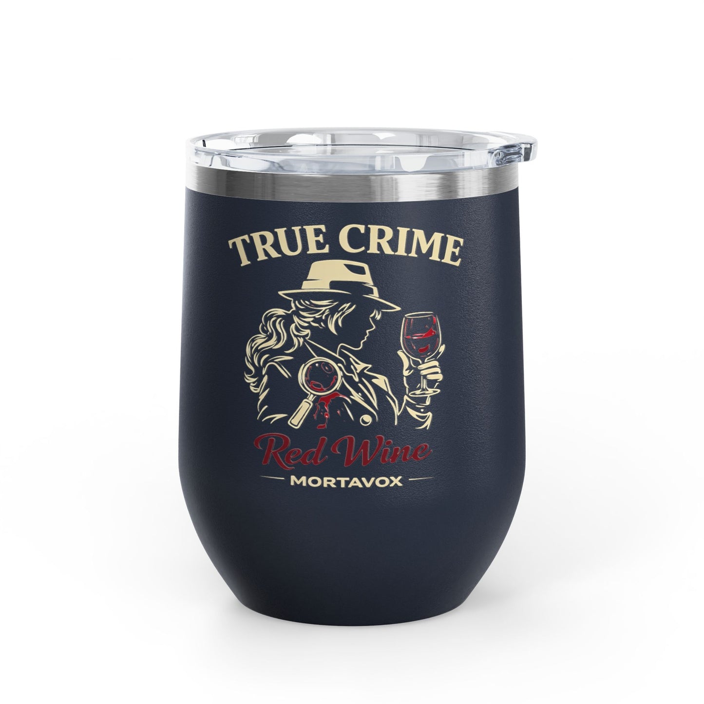 Mortavox True Crime & Red Wine Black Tumbler, 12oz