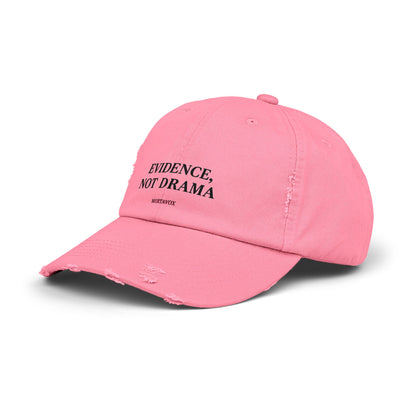 Evidence, Not Drama – Distressed Cotton Dad Hat (Mortavox)