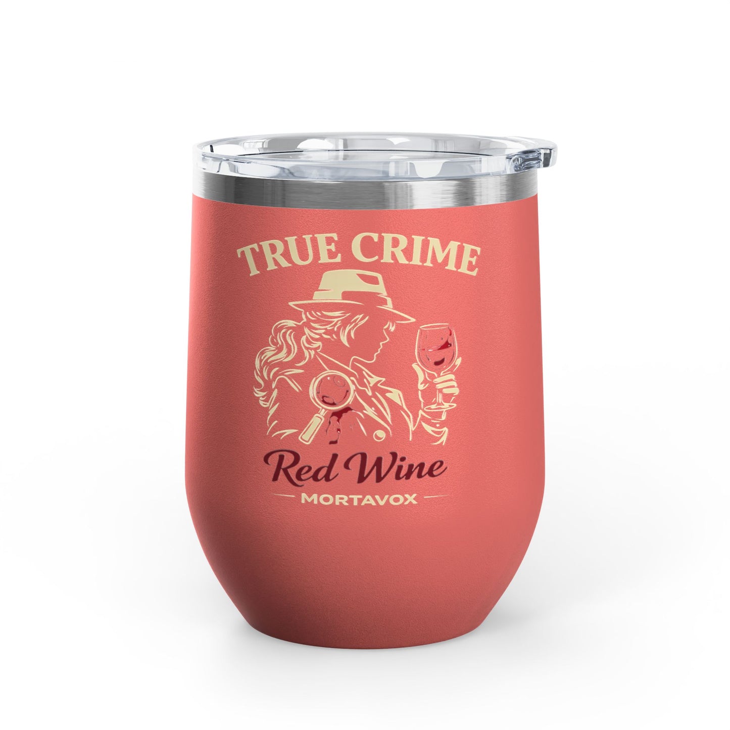 Mortavox True Crime & Red Wine Black Tumbler, 12oz