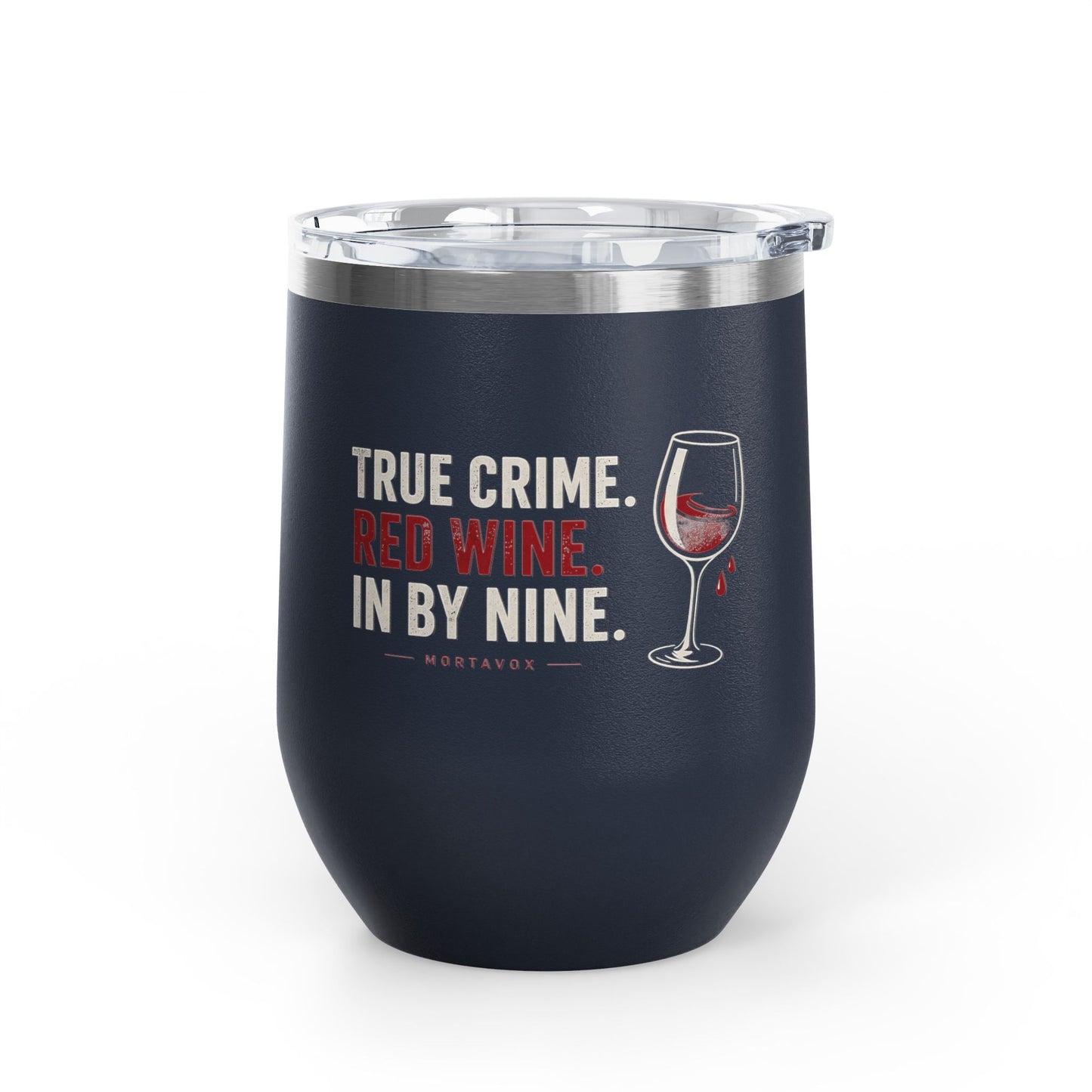 True Crime, Red Wine, in Bed by Nine Wine Tumbler, 12oz