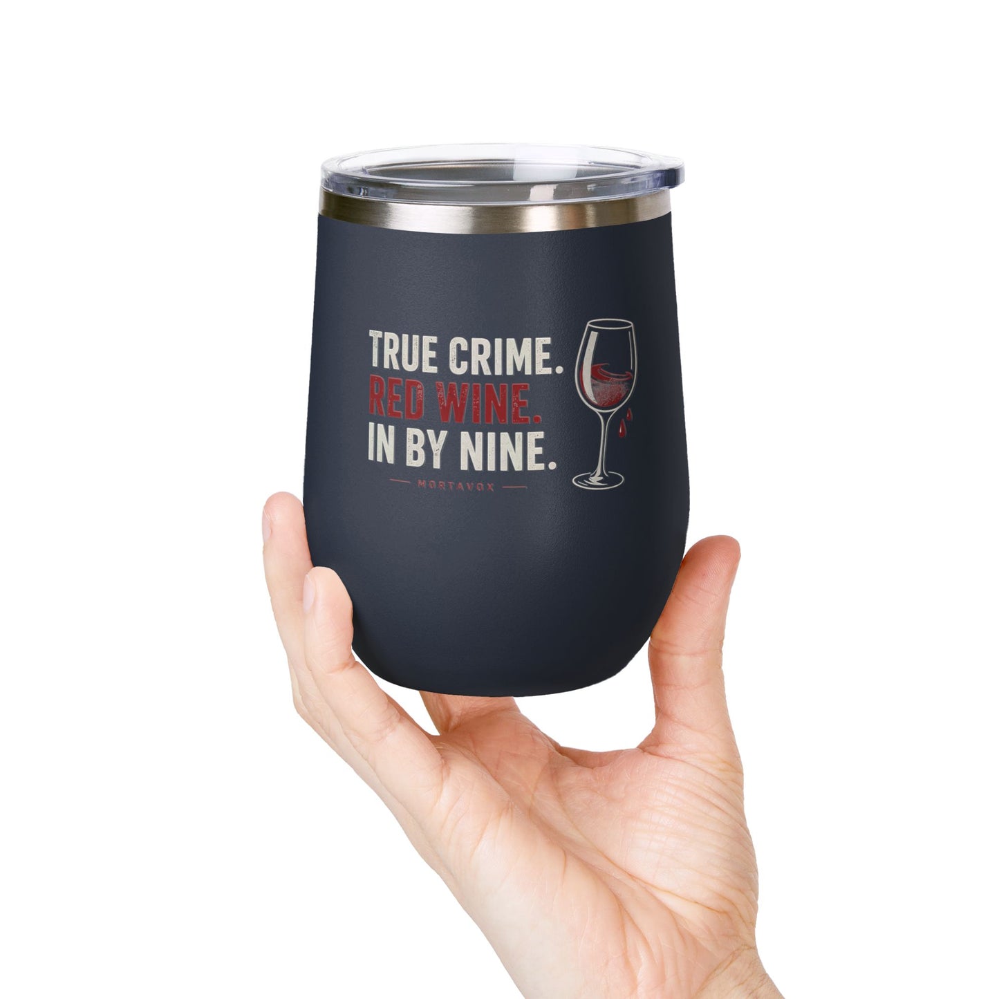 True Crime, Red Wine, in Bed by Nine Wine Tumbler, 12oz