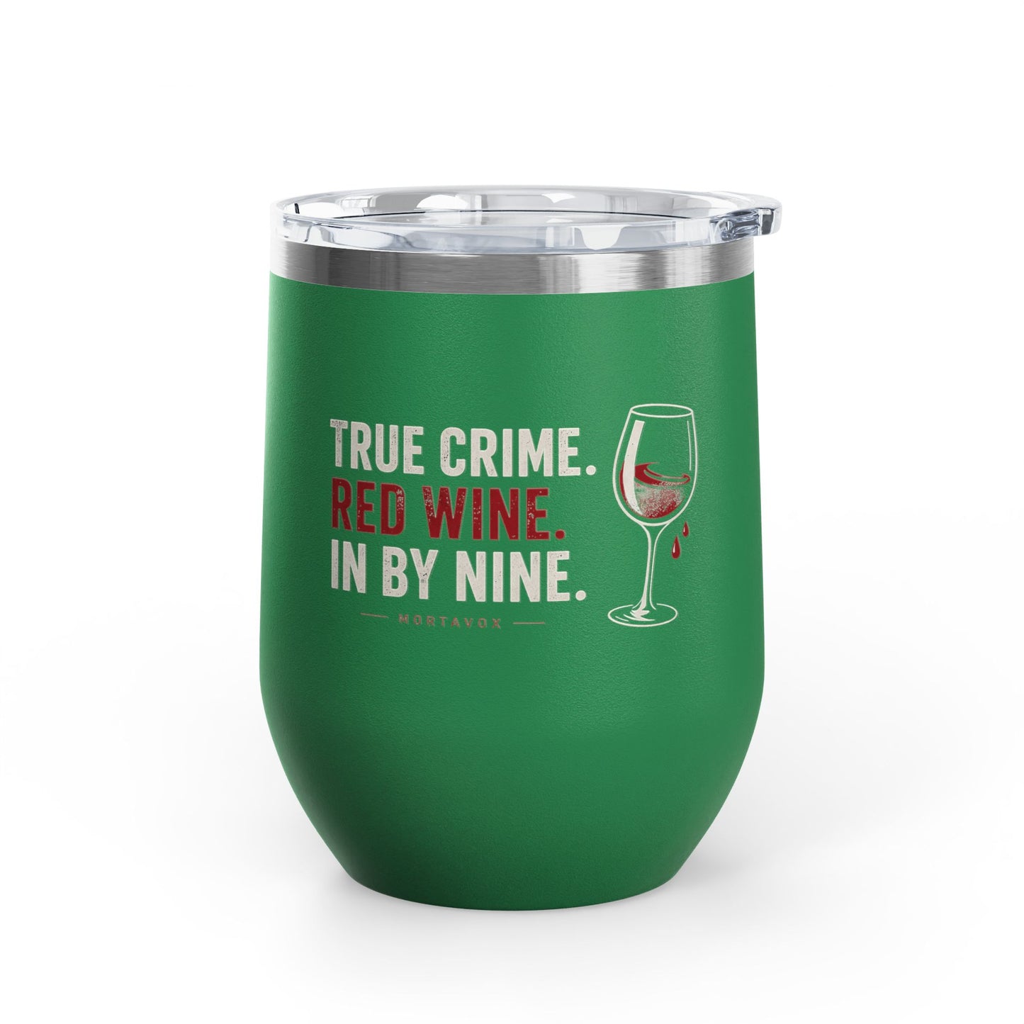 True Crime, Red Wine, in Bed by Nine Wine Tumbler, 12oz