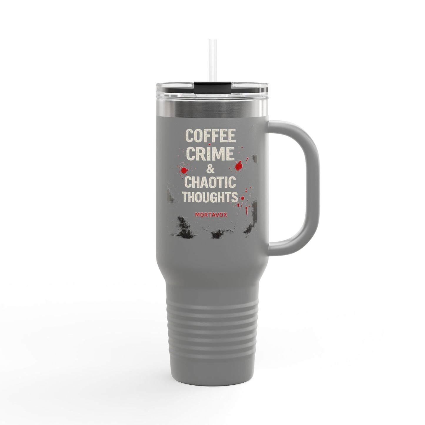 Coffee, Crime & Chaotic Thoughts Insulated Travel Mug, 40oz