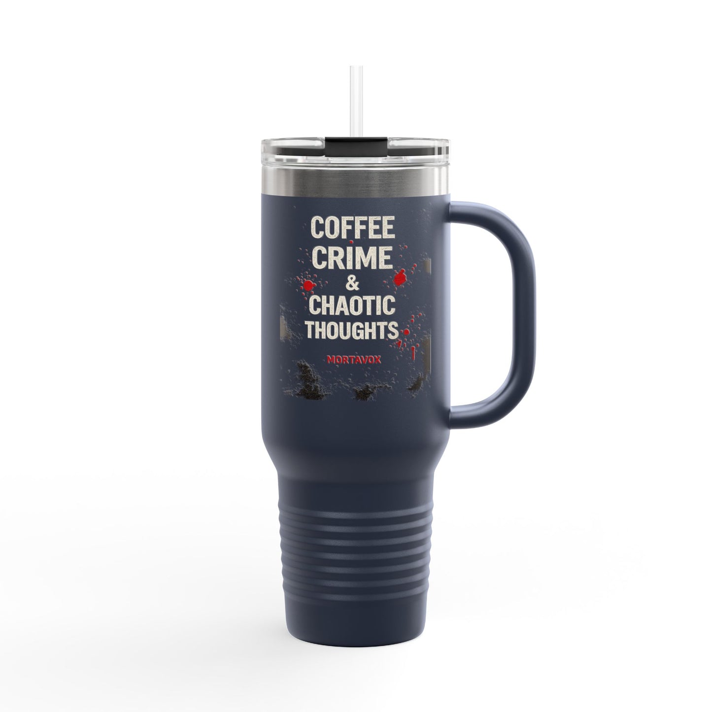 Coffee, Crime & Chaotic Thoughts Insulated Travel Mug, 40oz
