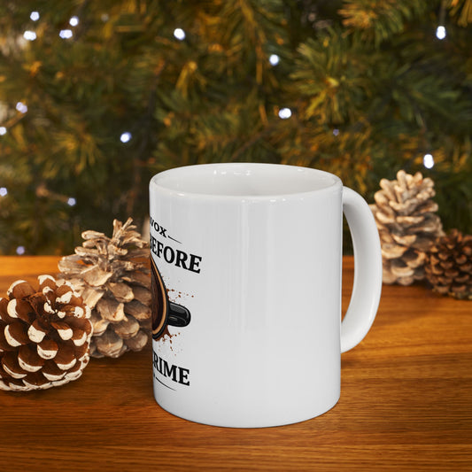 Mortavox Coffee Before True Crime Mug, 11 oz