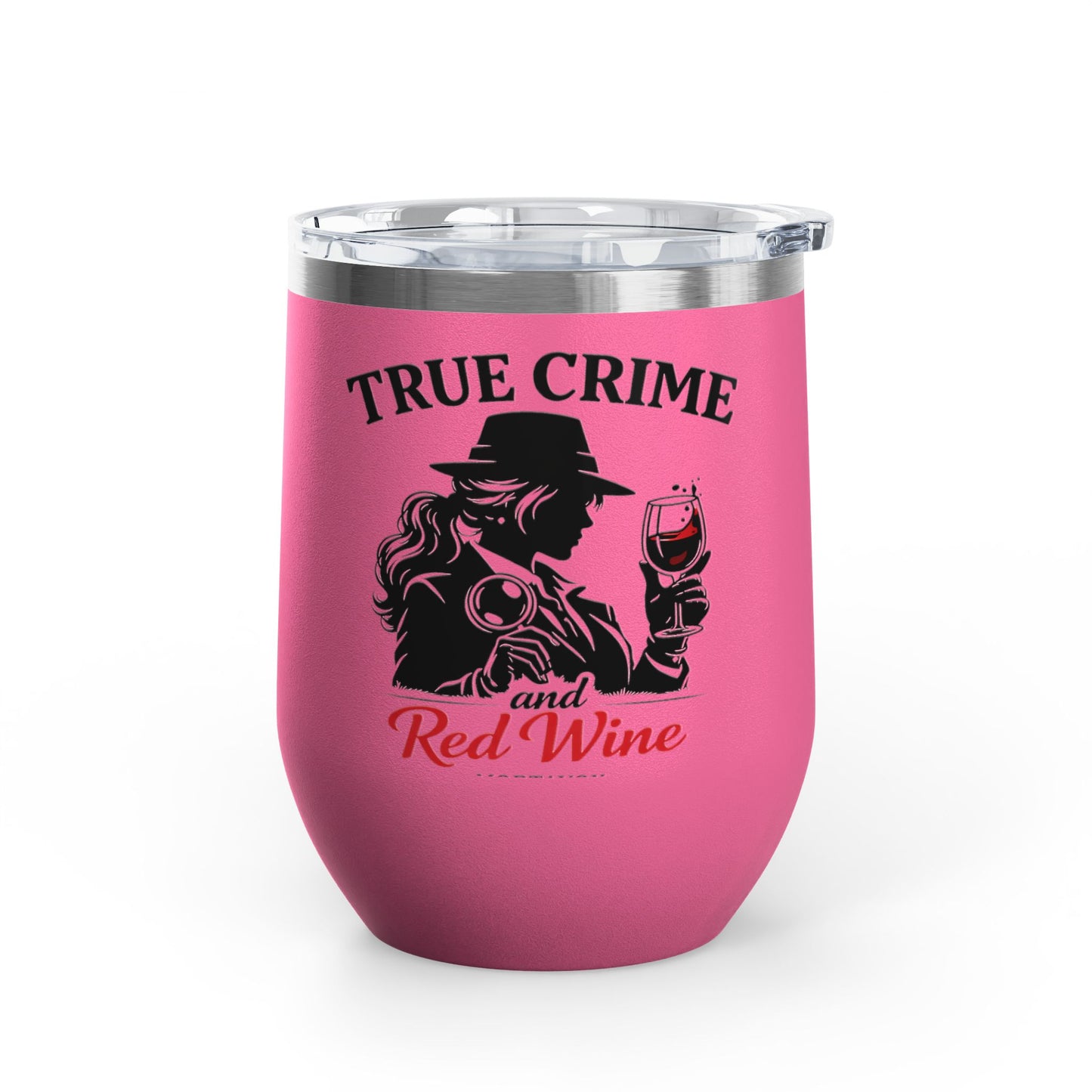 True Crime & Red Wine Mortavox Stainless Steel Wine Tumbler, 12 oz