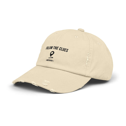 Follow the Clues – Distressed Cotton Hat (Mortavox)