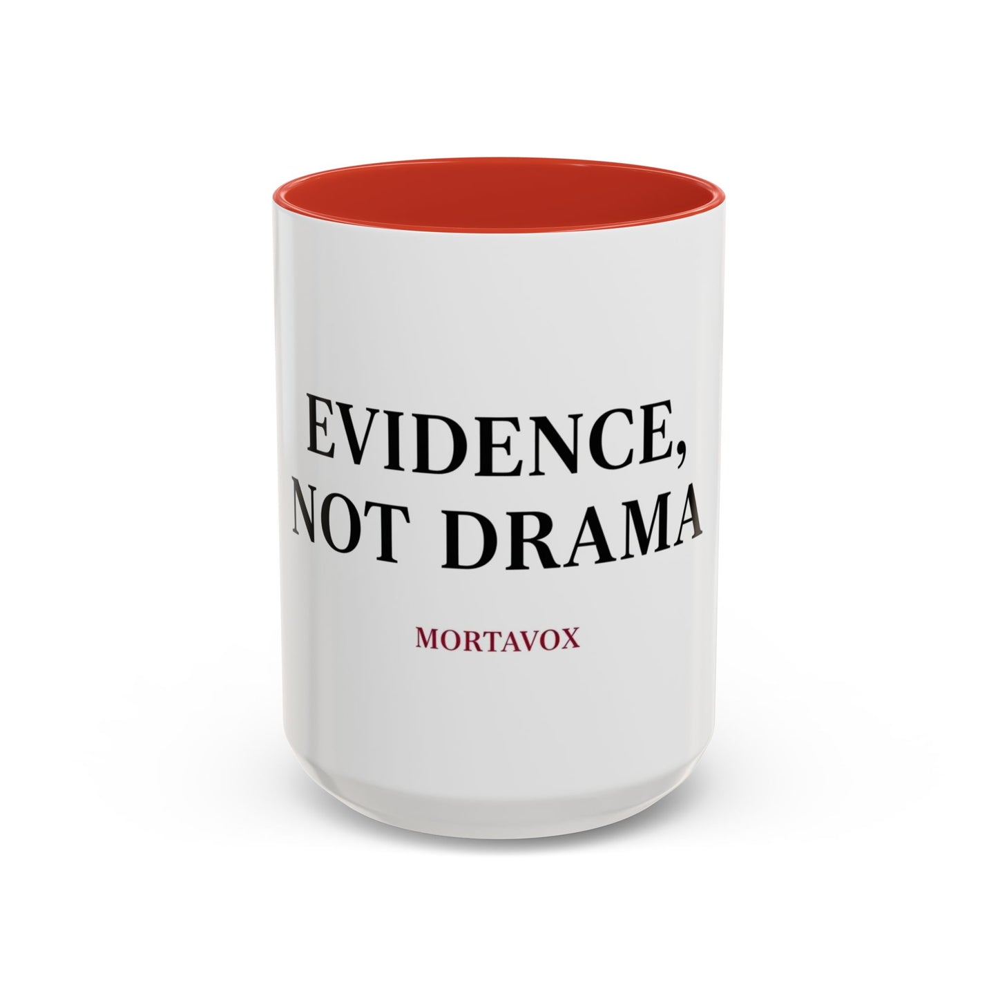 “Evidence, Not Drama” Two-Tone True Crime Mug – 12 oz