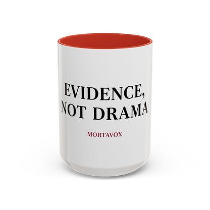 “Evidence, Not Drama” Two-Tone True Crime Mug – 12 oz