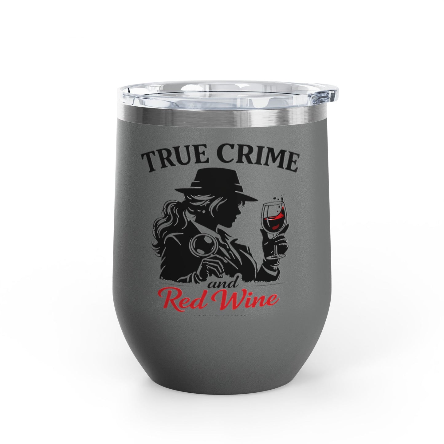 True Crime & Red Wine Mortavox Stainless Steel Wine Tumbler, 12 oz