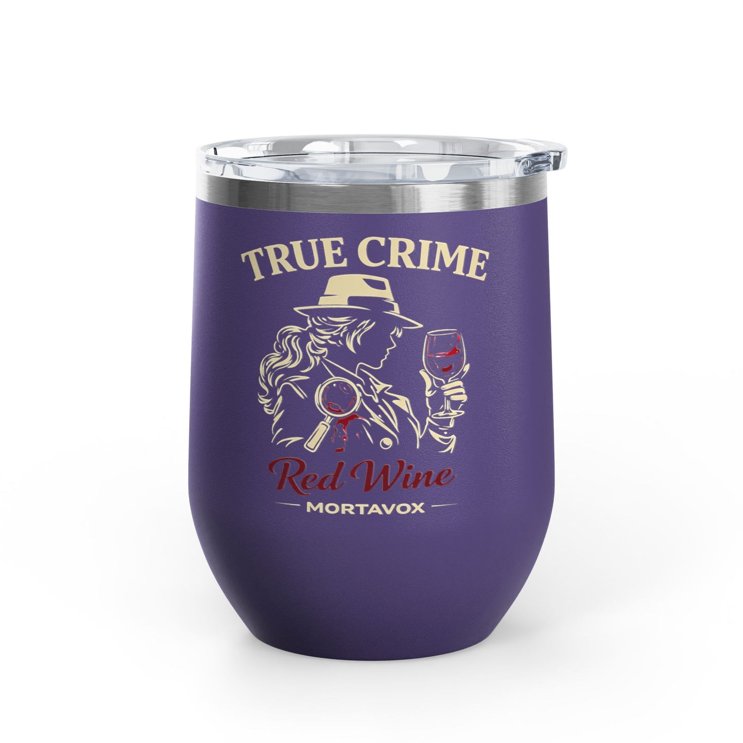 Mortavox True Crime & Red Wine Black Tumbler, 12oz