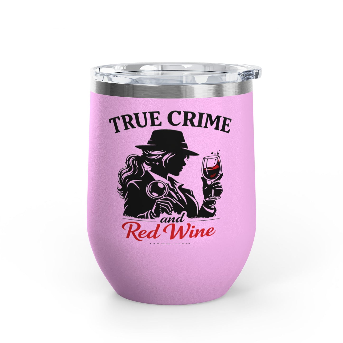 True Crime & Red Wine Mortavox Stainless Steel Wine Tumbler, 12 oz