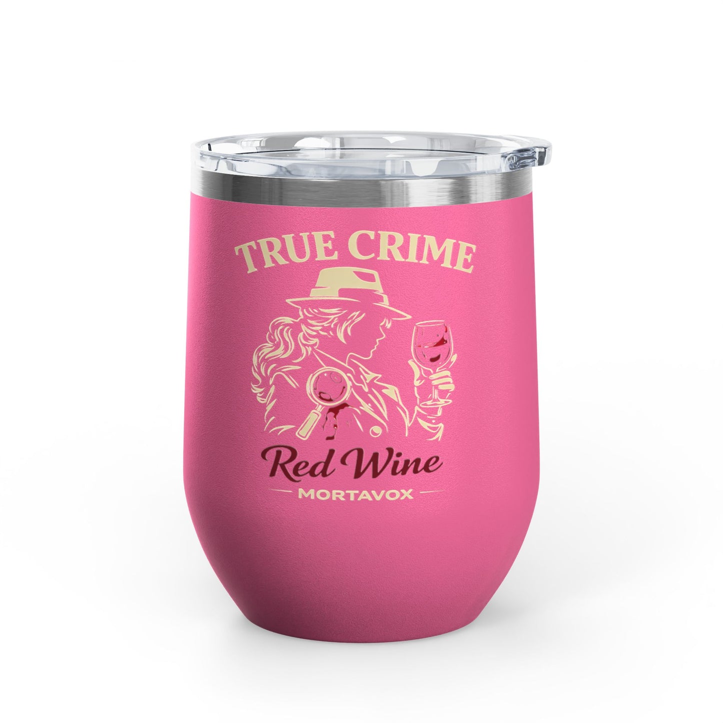 Mortavox True Crime & Red Wine Black Tumbler, 12oz