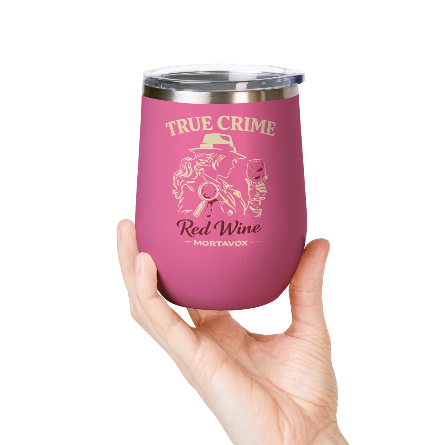 Mortavox True Crime & Red Wine Black Tumbler, 12oz