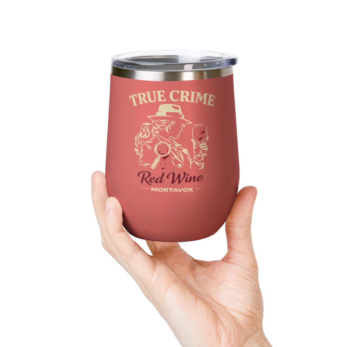 Mortavox True Crime & Red Wine Black Tumbler, 12oz