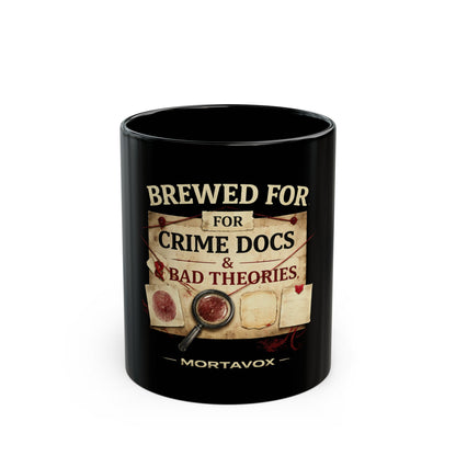 Mortavox Brewed for Crime Docs & Bad Theories Mug, 11 oz