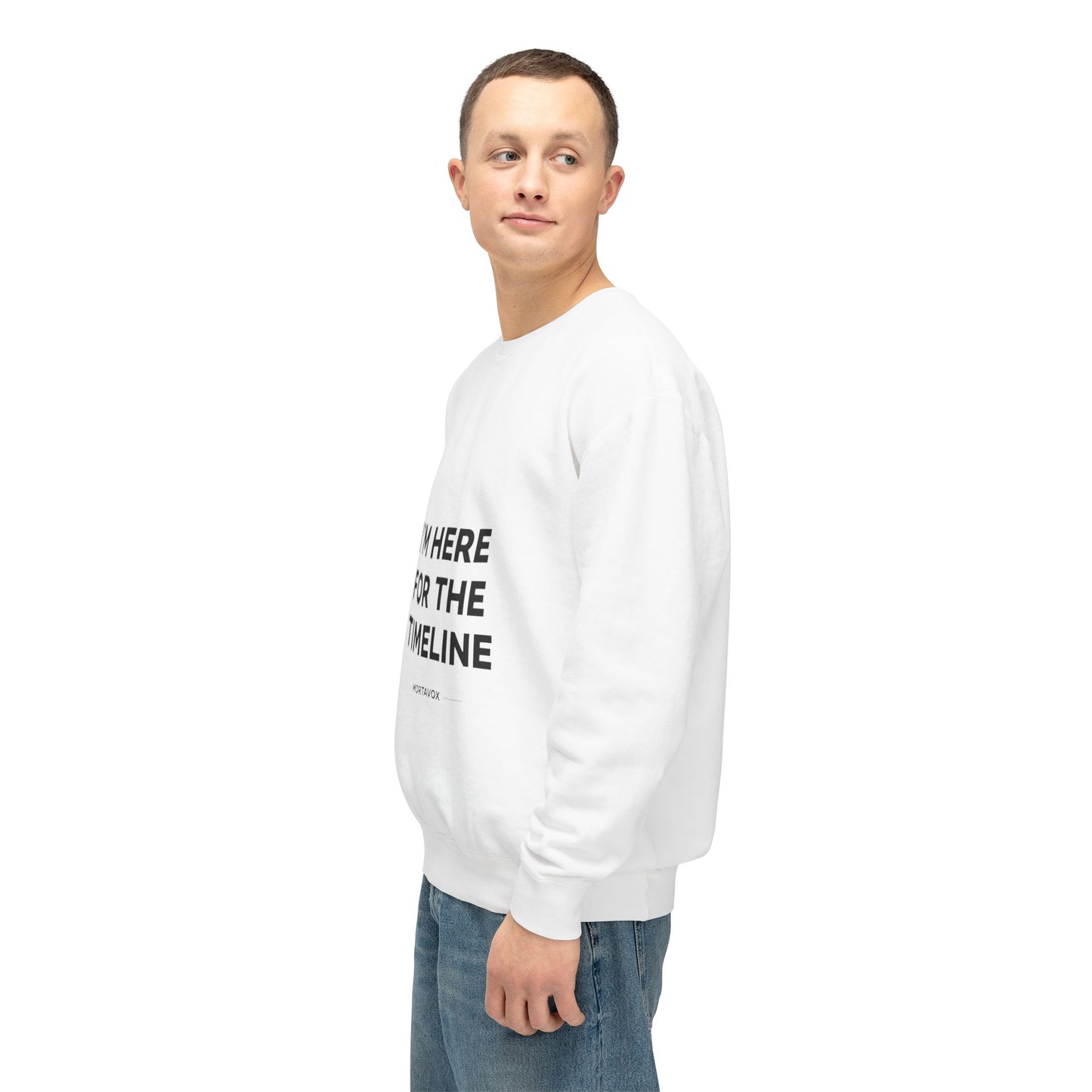 True Crime "I'm Here for the Timeline" Sweatshirt — MortaVox Crewneck