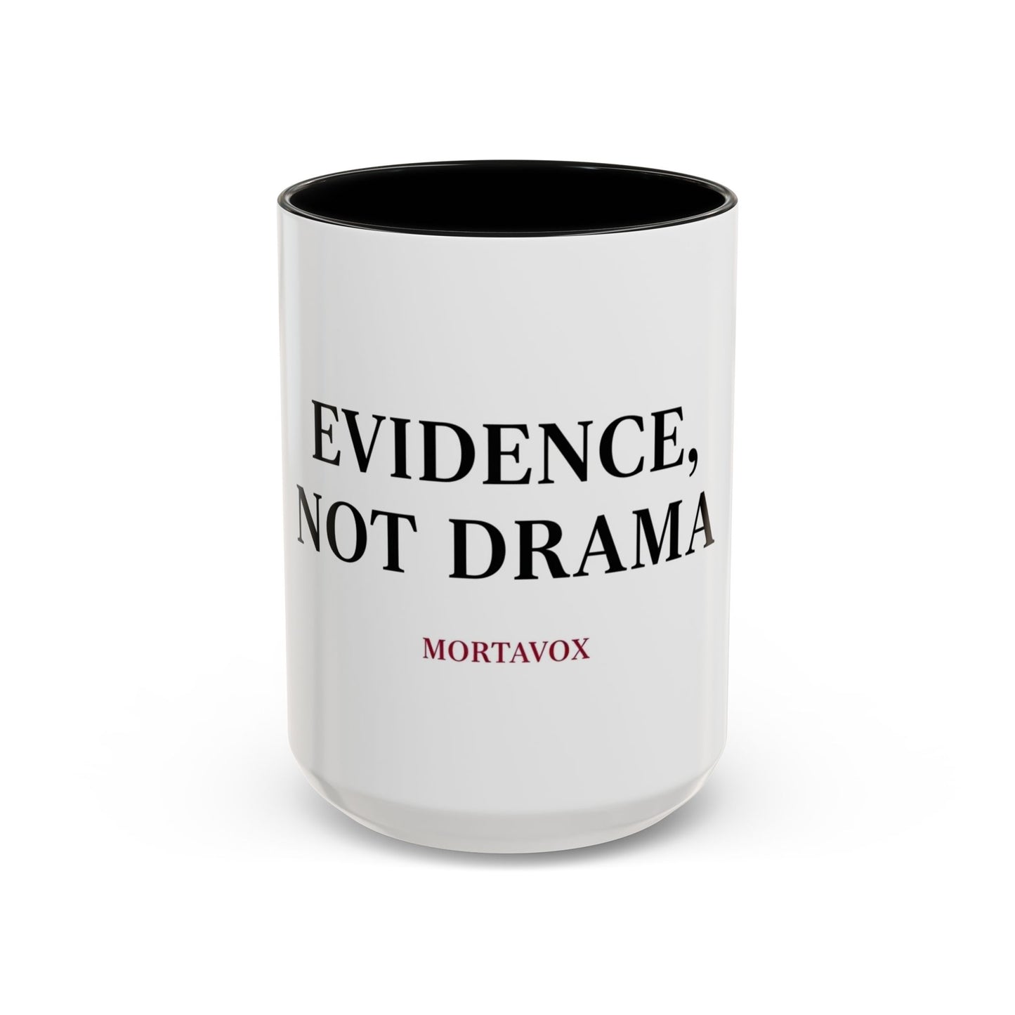 “Evidence, Not Drama” Two-Tone True Crime Mug – 12 oz