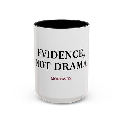 “Evidence, Not Drama” Two-Tone True Crime Mug – 12 oz