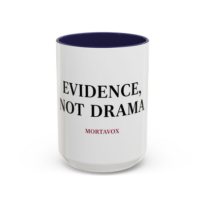 “Evidence, Not Drama” Two-Tone True Crime Mug – 12 oz