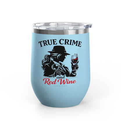 True Crime & Red Wine Mortavox Stainless Steel Wine Tumbler, 12 oz
