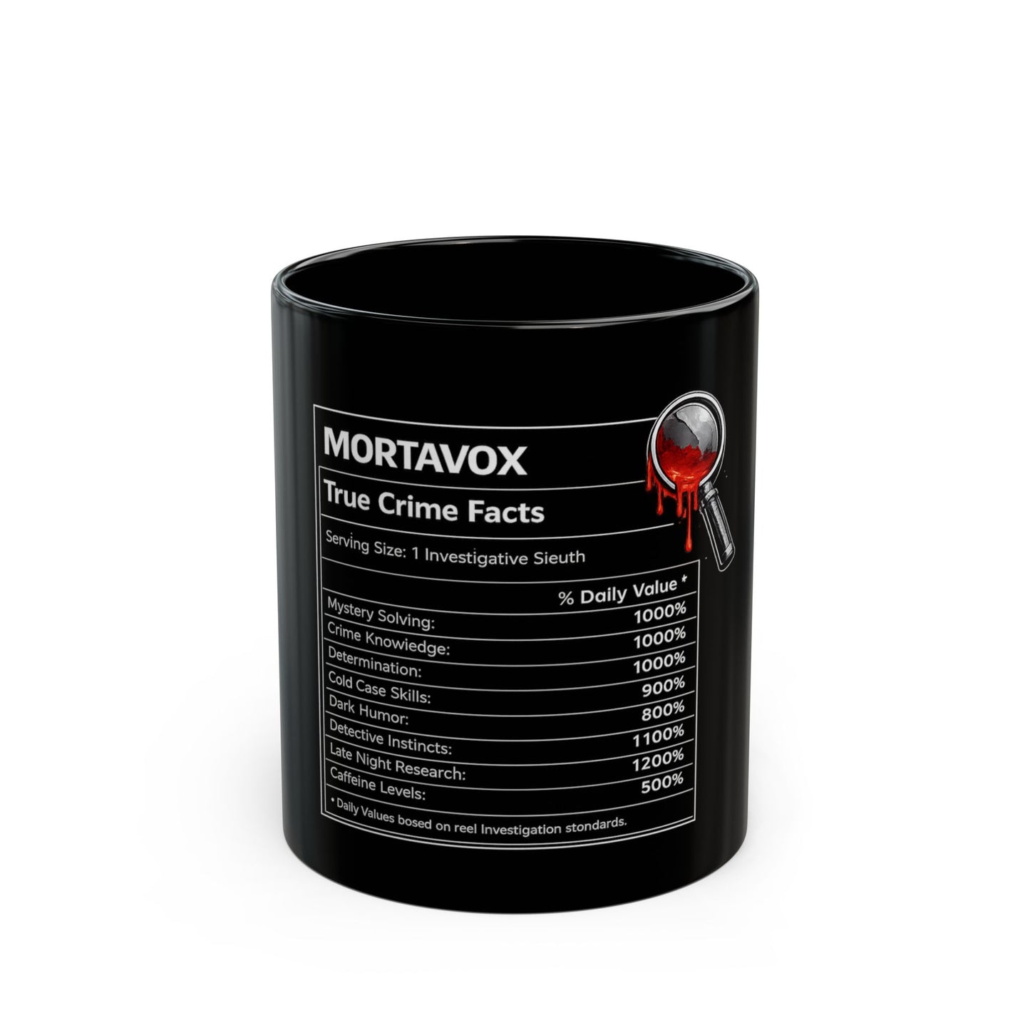 Mortavox True Crime Facts Mug, 11 oz