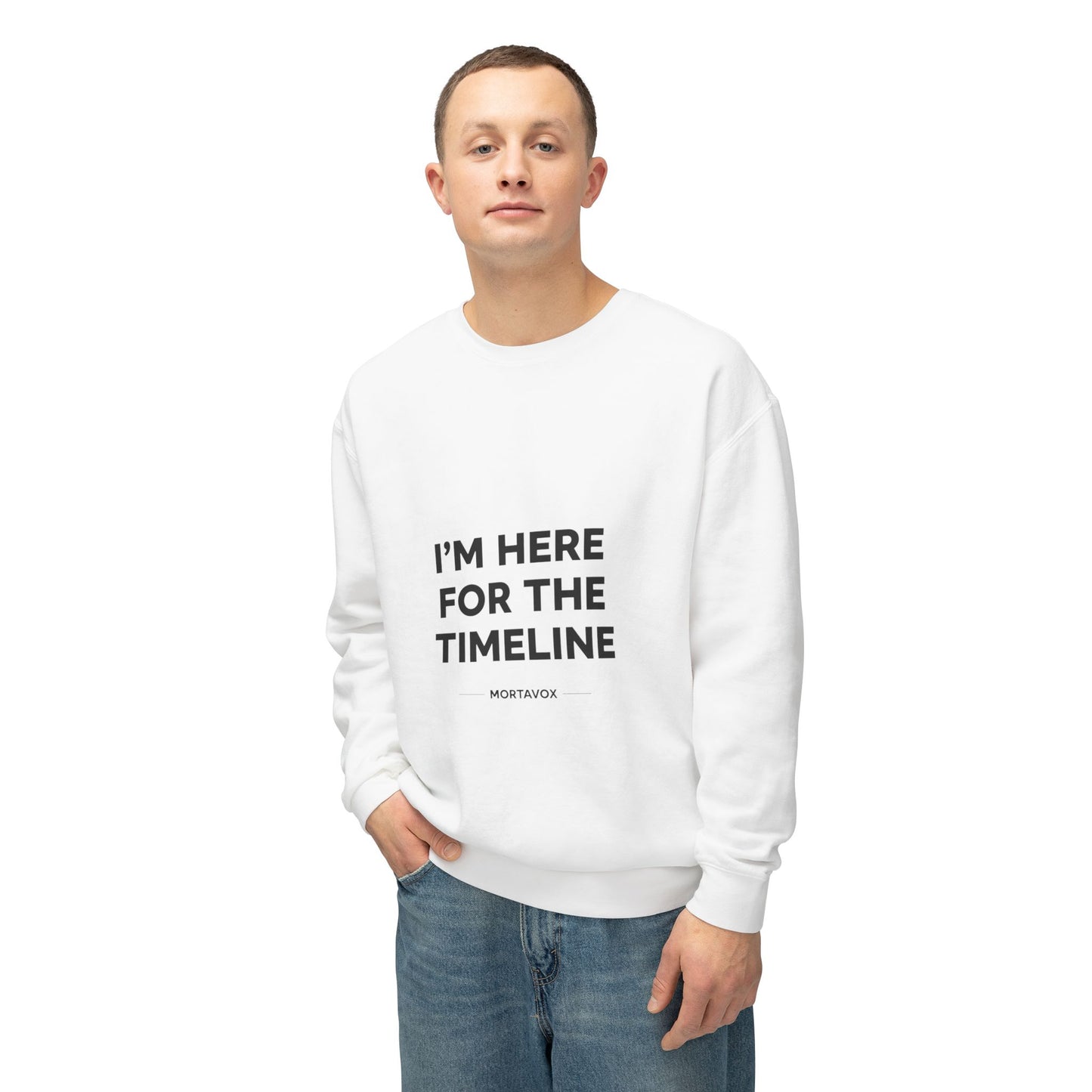 True Crime "I'm Here for the Timeline" Sweatshirt — MortaVox Crewneck
