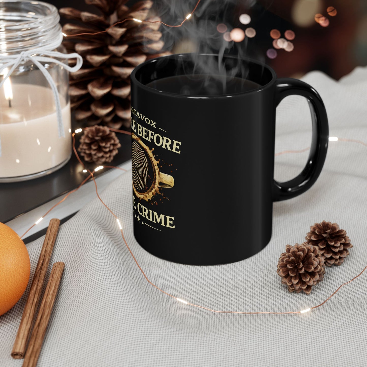 Mortavox Coffee Before True Crime Mug, 11 oz